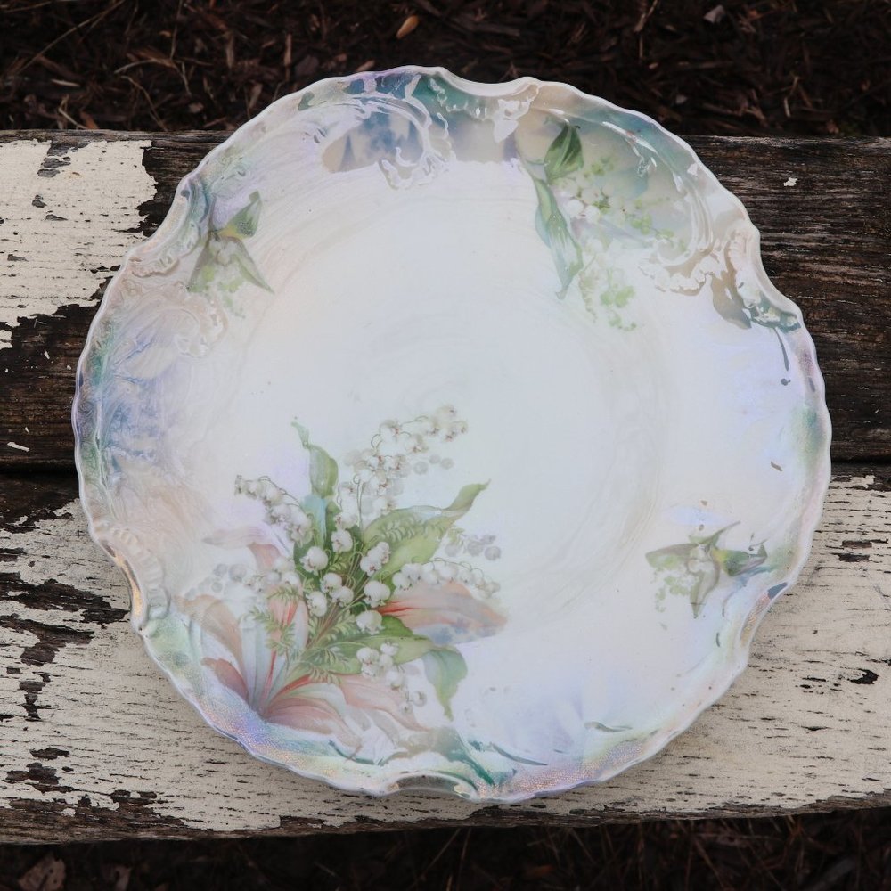 Vintage 1930s Silesien Germany Floral Dinner Plate